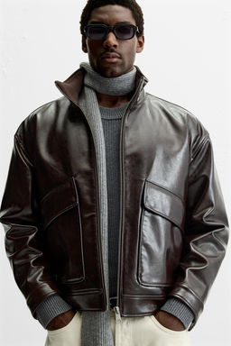 LEATHER EFFECT JACKET - Zara фото 5