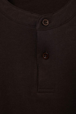 Kahverengi D___k Omuz Regular Wardrobe Essentials D__meli _nterlok Uzun Kol T-Shirt TMNAW27TS00003 - Trendyolmilla фото 2