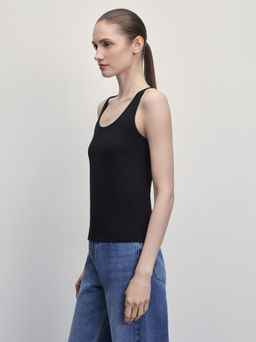 Базовый топ из эластичного хлопка / Zarina  фото 4