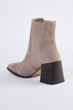 Trendyolmilla Shoes Vizon Kal?n Blok Topuklu Kad?n Bilekte Bot TAKAW25BO00057 фото 4