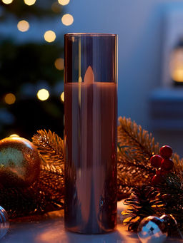 Светодиодная свеча «Серебристая», 18×5.5 см, от батареек AAx2, свечение тёплое белое