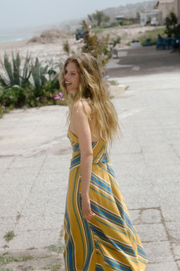 VESTIDO MIDI RAYAS ASIM?TRICO / Multicolor - Zara фото 3