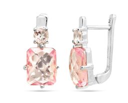 Серьги из серебра морганит, Арте