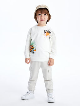 Bisiklet Yaka Uzun Kollu Bask?l? Erkek Bebek Sweatshirt - Waikiki фото 2