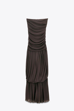 LIMITED EDITION DRAPED STRAPLESS LONG DRESS - Zara фото 4