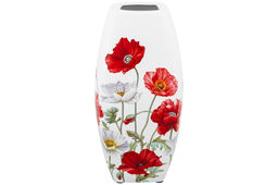 Ваза 1,5 л 11*11*21 см "Маки" квадрат, NEW BONE CHINA
