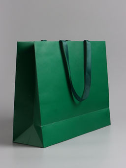 Пакет подарочный ламинированный горизонтальный «Изумрудный», 40×32×13 см