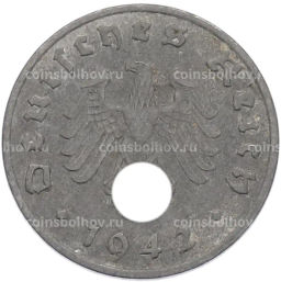 Монета 1 рейхспфенниг 1942 года A Германия