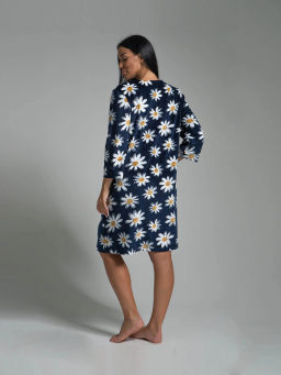 Халат женский, цвет синий белый
