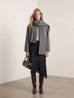 Пальто женское оверсайз с шалевым воротником