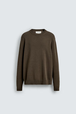 JERSEY REGULAR FIT ALGOD?N / Marr?n - Zara фото 7