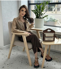 K11377 Комплект: платье в рубчик и рубашка БЕЖЕВЫЙ