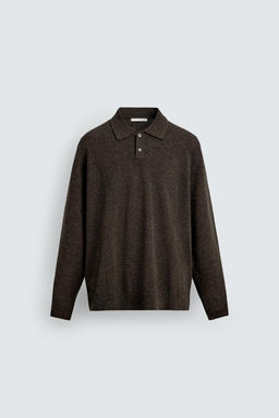 POLO PUNTO REGULAR FIT MEZCLA LANA / marr?n vigor? - Zara фото 6