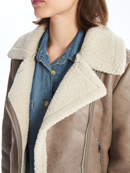 Biker Yaka Kad?n S?et G?r?n?ml? Mont - Waikiki фото 3