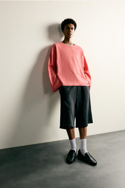 CAMISETA RELAXED FIT MANGA LARGA / Coral - Zara фото 6
