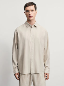 Рубашка relax fit со льном / Zarina  фото 4