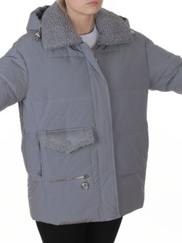 23210 GRAY/LT. BLUE Куртка зимняя женская (150 гр. био-пух)