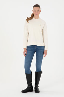 Женский кремовый свитшот Неожиданная скидка в корзине - U.s. polo assn фото 4