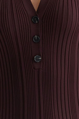 TRENDYOLMILLA Lacivert Maxi Triko Polo Yaka Elbise TWOSS24EL00282 фото 24