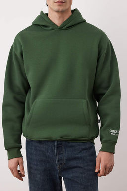 TRENDYOL MAN Siyah Kapusonlu Oversize/Genis Kesim Nak?sl? Etiketli Yumusak Kumas Sweatshirt TMNAW24SW00031 - Trendyolmilla фото 28