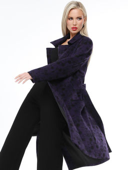 Пальто демисезонное фиолетовое с поясом - Dstrend фото 8