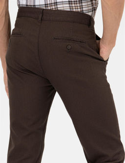 Kahverengi Slim Fit Kanvas Pantolon