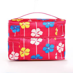 Косметичка, 2 отдела на молниях, цвет малиновый - Simaland фото 2