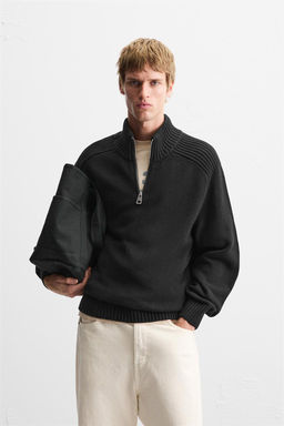 HIGH NECK QUARTER-ZIP SWEATER - Zara фото 2