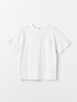 Bisiklet Yaka ?izgili K?sa Kollu Erkek ?ocuk Ti??rt