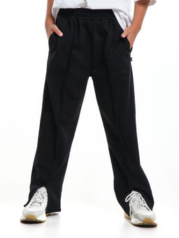 Брюки из футера для девочки 22-8005 черный - Mini maxi фото 5