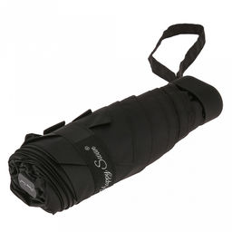 Зонт-мини механический Моно ткань эпонж (полиэстер), 6 лучей, д/купола 88см h50см, 5 сложений, 17см в сложенном виде, механизм против ветра, ручка с покрытием soft-touch, цвет черный, 184гр (Китай) - Домашняя Мода фото 7