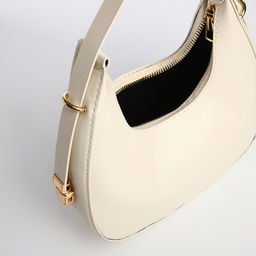 Сумка женская багет на молнии, 20.5×7×10.5 см, белая