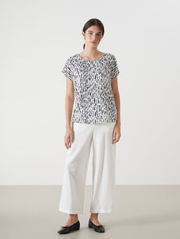 Bisiklet Yaka Desenli Kad?n Bluz