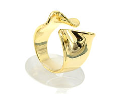 Кольцо Волна, золотистое