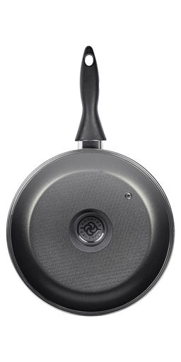 Калитва Сковорода 240мм 1ручка,стеклянная крышка, антипригарное покрытие рифл.дно (серия Кумир)  фото 4