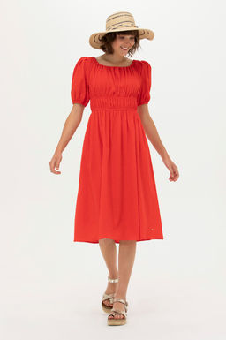 U. S. Polo Assn Женское красное тканое платье