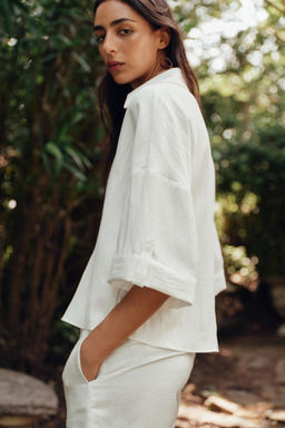 WIDE SHORT SLEEVE SHIRT - Zara фото 11