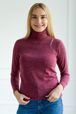 Водолазка женская из ангоры однотонной Беатрисса2 бордо - Амадэль фото 12