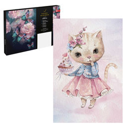 Набор для творчества Картина по номерам арт. 67917 / 40 ОЧАРОВАТЕЛЬНАЯ КОШЕЧКА, размер: 20х30 см, (1