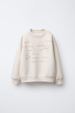 RHINESTONE SLOGAN SWEATSHIRT