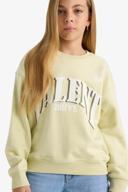 Relax Fit Bisiklet Yaka Bask_l_ Sweatshirt K_z _ocuk