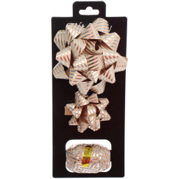 Цена за 2 шт. Набор для декорирования "Параллели судьбы" бант 1,7см, бант 1 см, лента 5мм (10м), Серебро