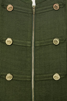 CHALECO ALAMARES CREMALLERA / Khaki oscuro - Zara фото 8