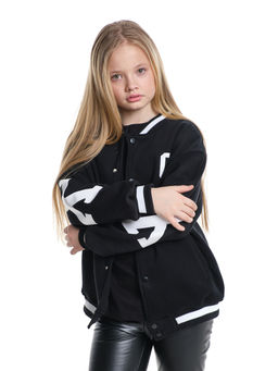 Бомбер (куртка) 33-7594 черный - Mini maxi фото 11