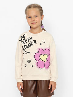 CRB wear/CWKG 63727-13-389 Джемпер для девочки,бежевый меланж/Ex.Cherubino