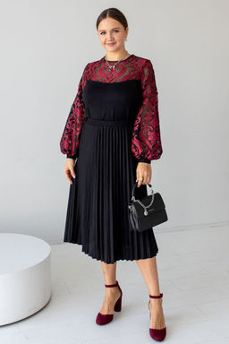 Джемпер АА-71 черно-бордовый