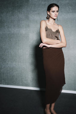 ZW COLLECTION PLEATED MIDI SKIRT - Zara фото 2