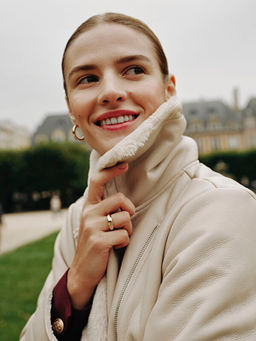 K?rk Yaka Kad?n Deri G?r?n?ml? Mont