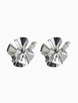 Серьги клипсы для ушей QF «Тренд. Объёмный цветок», цвет серебро