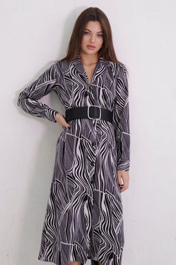 Платье-рубашка с английским воротником принт - Martichelli фото 384